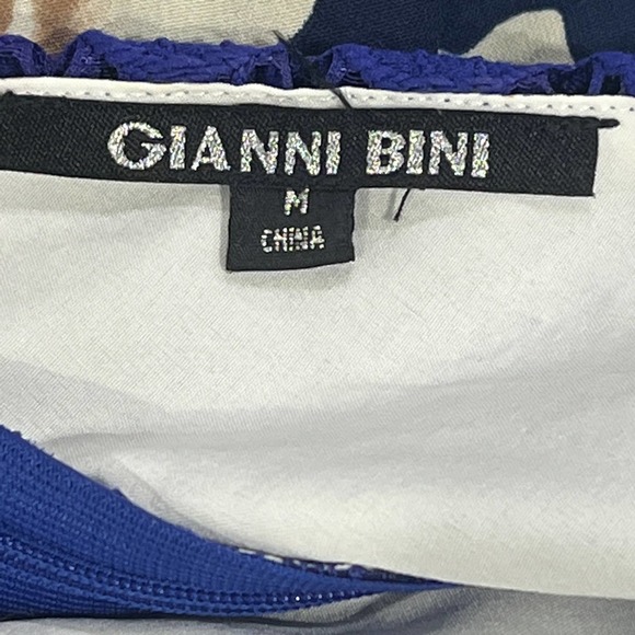 GIANNI BINI HALTER LACE OVERLAY DROP WAIST FIT & FLARE DRESS COBALT MEDIUM EUC - Picture 14 of 16